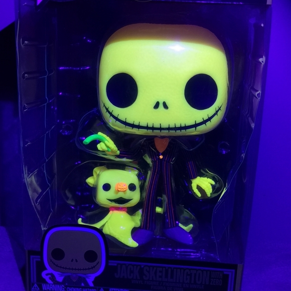 Brand New Disney Funko Pop 809 Jumbo Extra Large Jack Skellington & Zero *glows* - Picture 1 of 8
